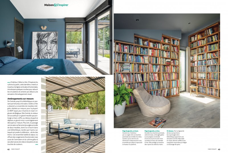 Article de presse sur un projet de décoration intérieur d'un projet de construction de l'agence d'architecture d'intérieur dans Maison et Travaux du mois de juillet /aout 2022