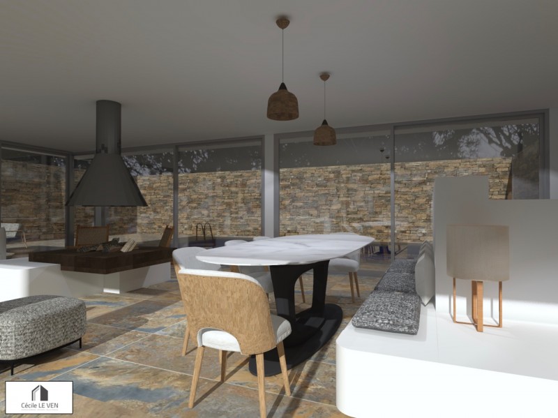 Décoration et rénovation intérieure d’une très belle maison d’architecte à Bormes les Mimosas avec une vue sur la mer impressionnante