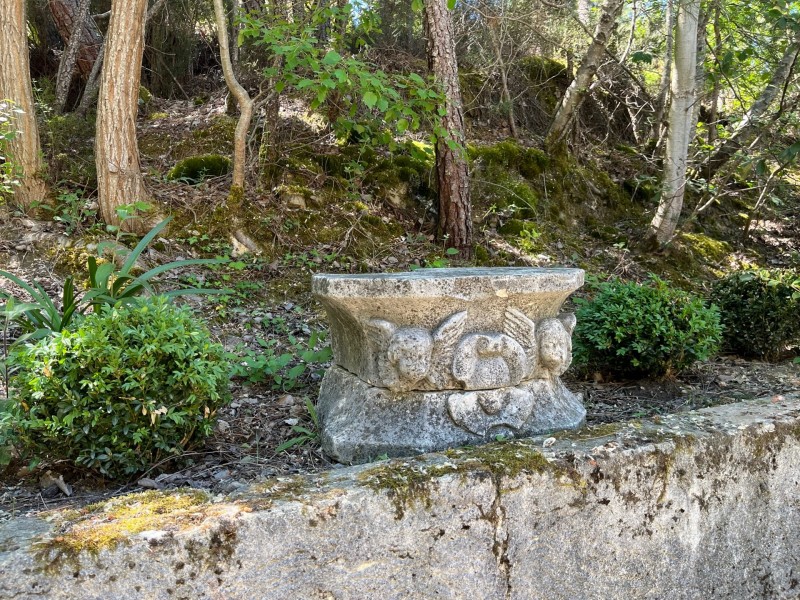 Aménagement d’un jardin dans le Luberon en relation avec la foret environnante du Colorado provençal à Rustrel